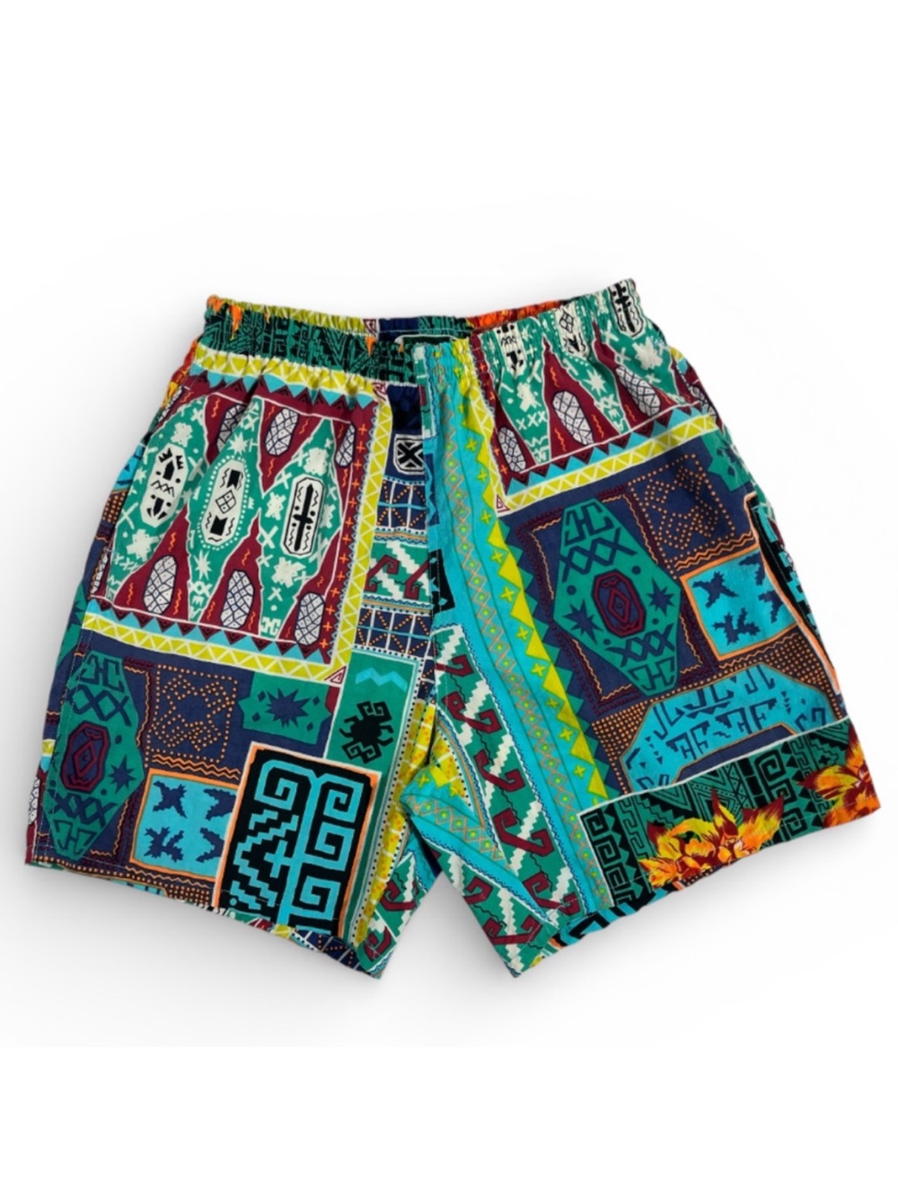 Vintage Lacoste Swim Shorts Men’s Large Colorful Retro Geometric 1980s